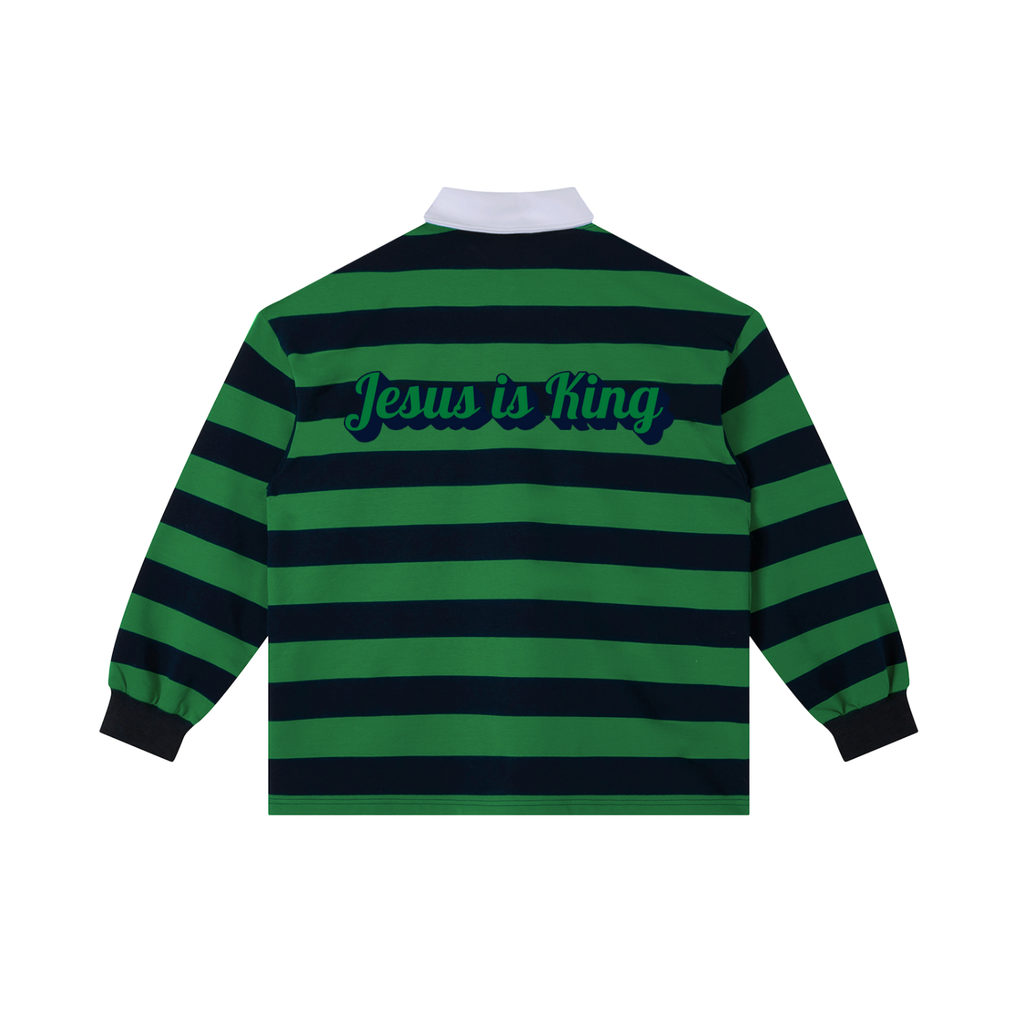 "Jesus is King" Collared Polo G/NB