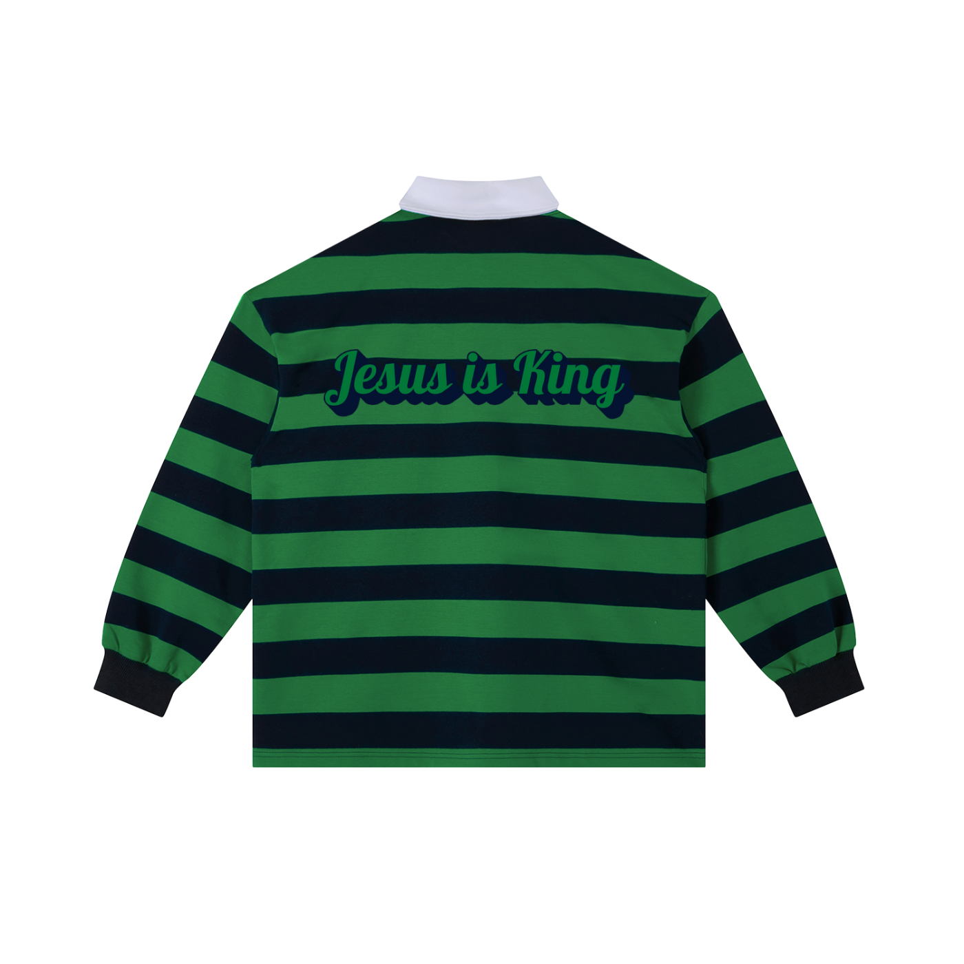 "Jesus is King" Collared Polo G/NB